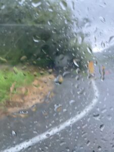 車の中からとった外の写真。雨で移りませんでした。